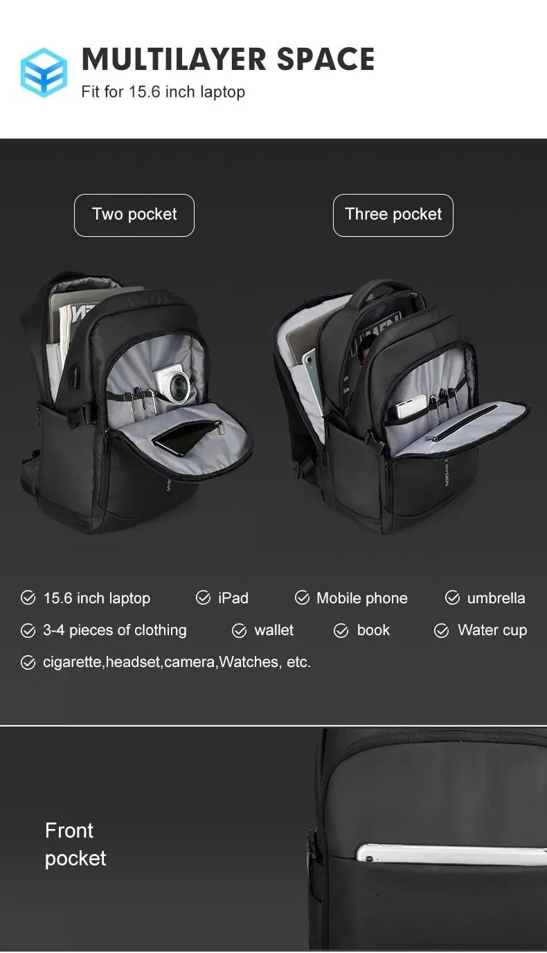MARK RYDEN MR9191 Business Travel Backpack with USB Charging Port