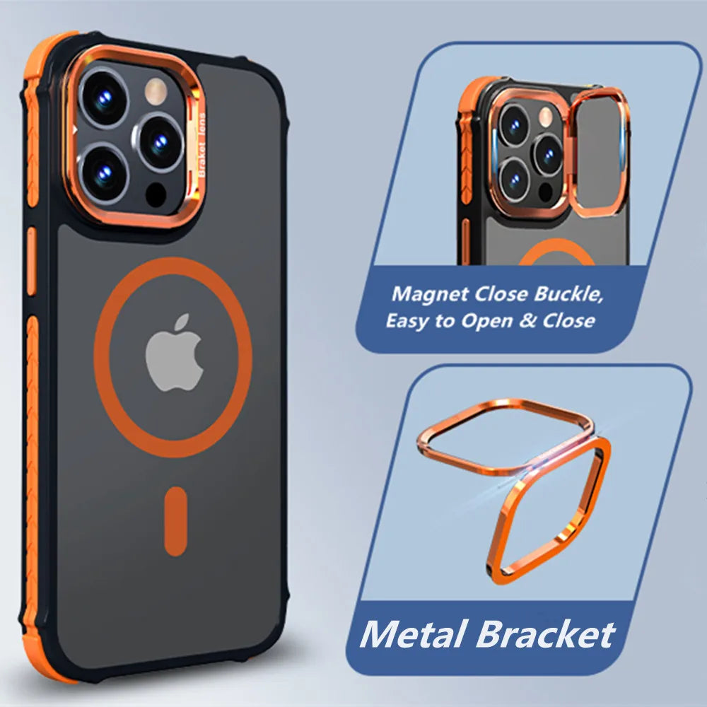 MagSafe Shockproof Armor Case for iPhone with Stand