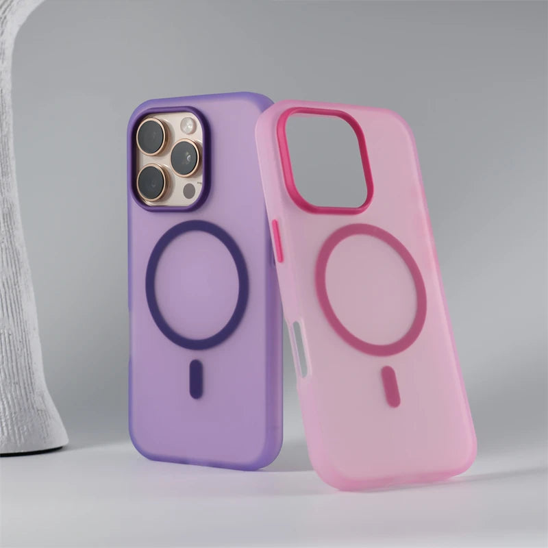 Frosted Translucent Magnetic Matte Case for Apple iPhone