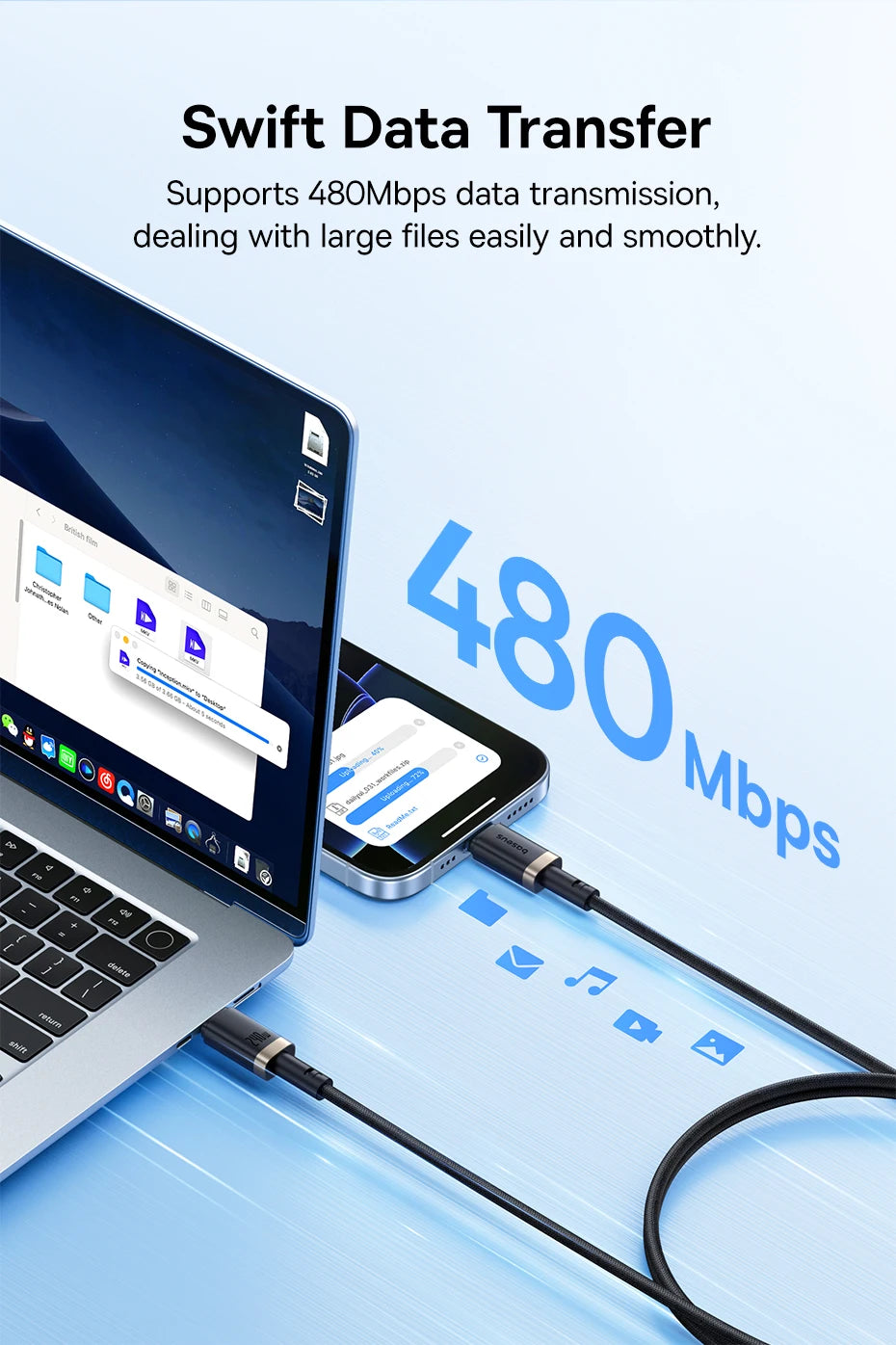 BASEUS Dura 240W Type-C to Type-C Charging and Data Cable