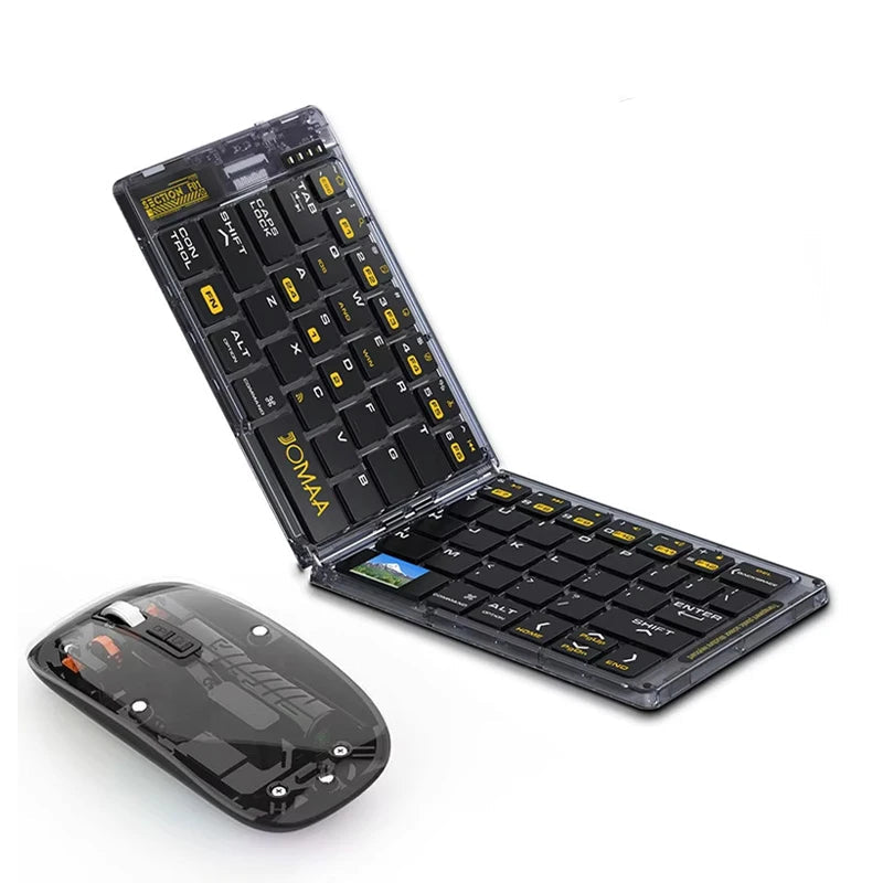 JOMAA Rechargeable Foldable Bluetooth Wireless Keyboard and Mouse