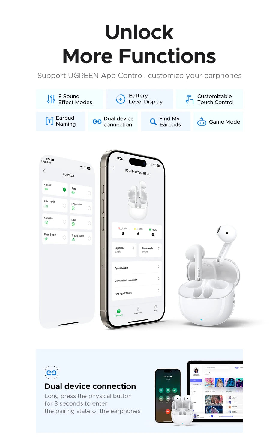 UGREEN LightBuds Bluetooth Wireless Earphones