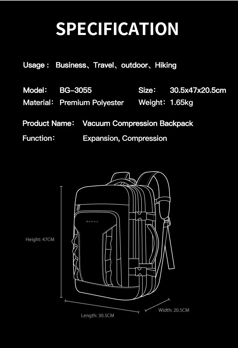 BANGE BG-3055 Professional Laptop Bag & Travel Rucksack