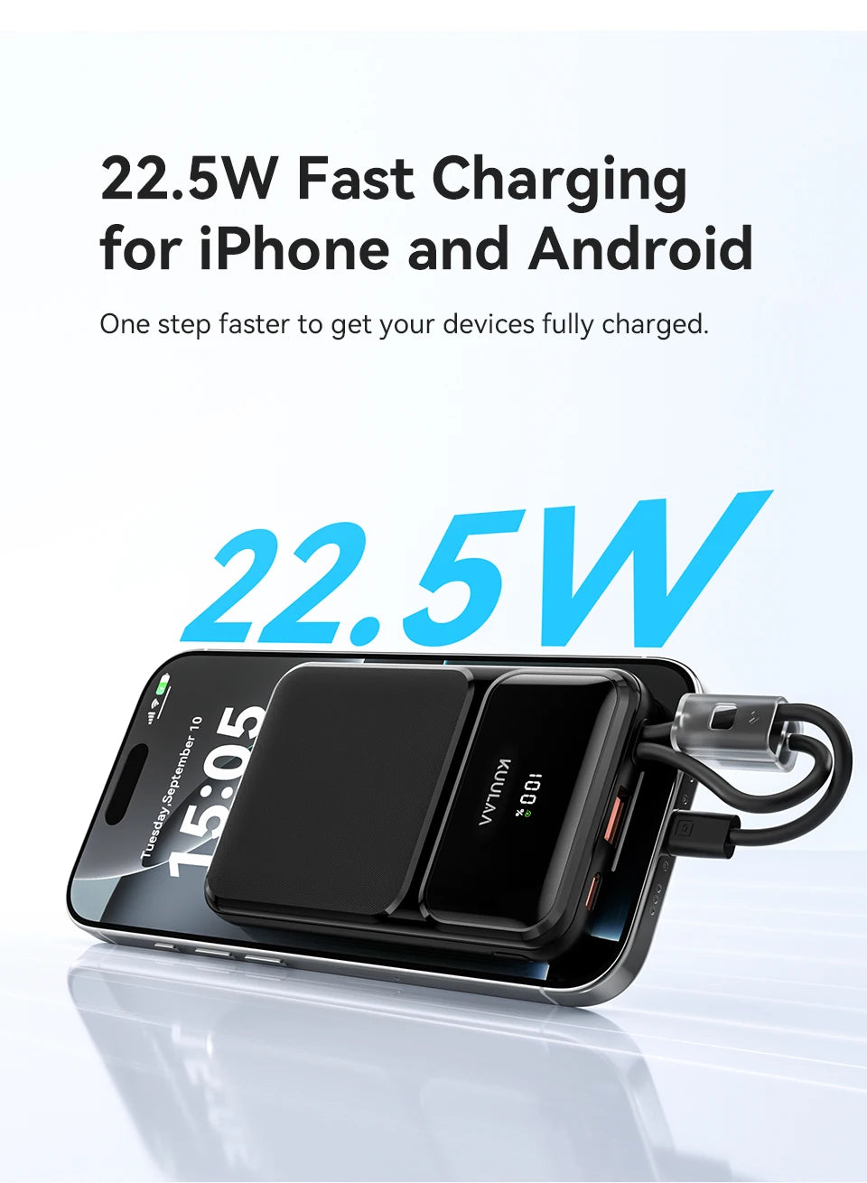 KUULAA 22.5W 10000mAh Quick Charging Portable Charger and Power Bank