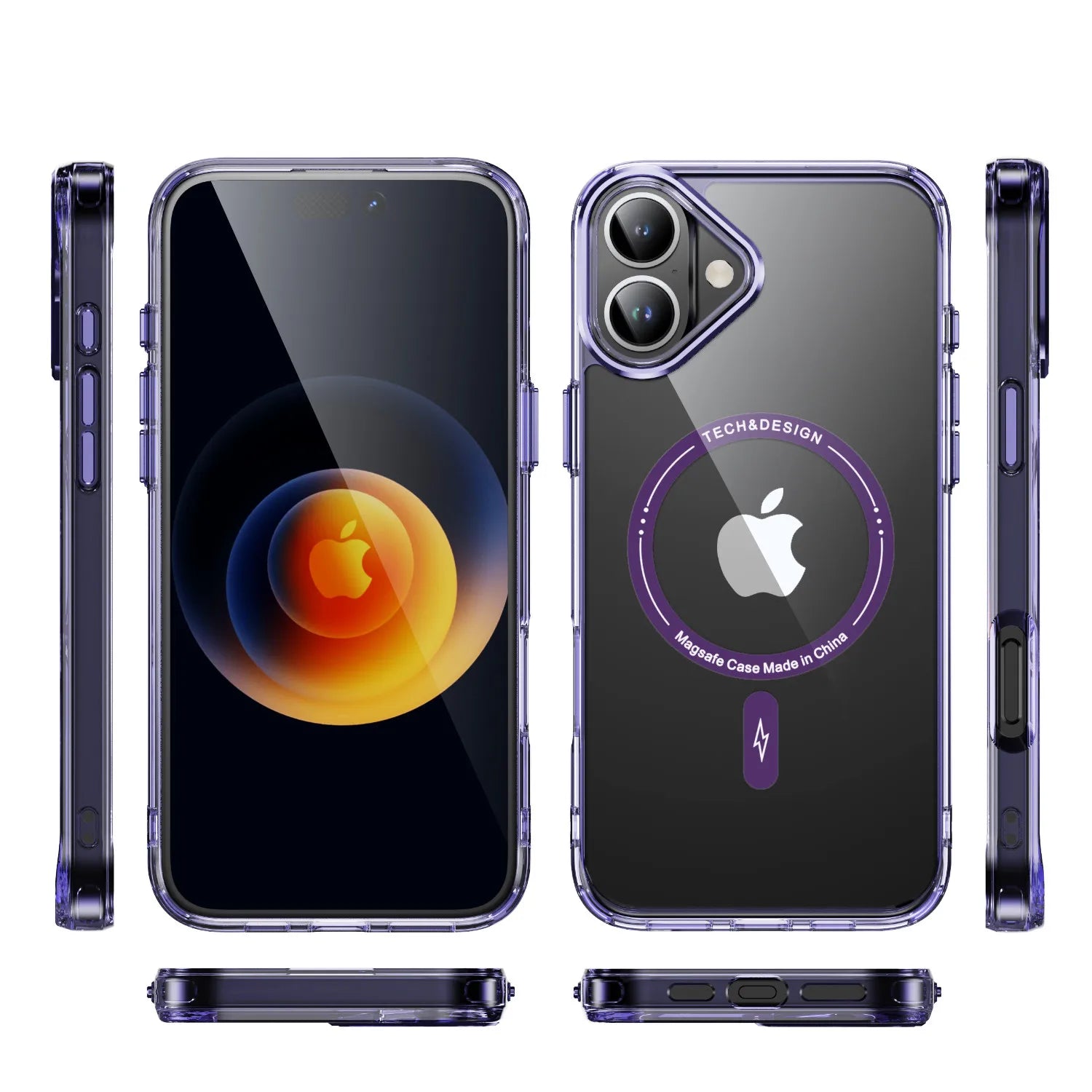 Ultra Thin Transparent MagSafe Shockproof Case for Apple iPhone