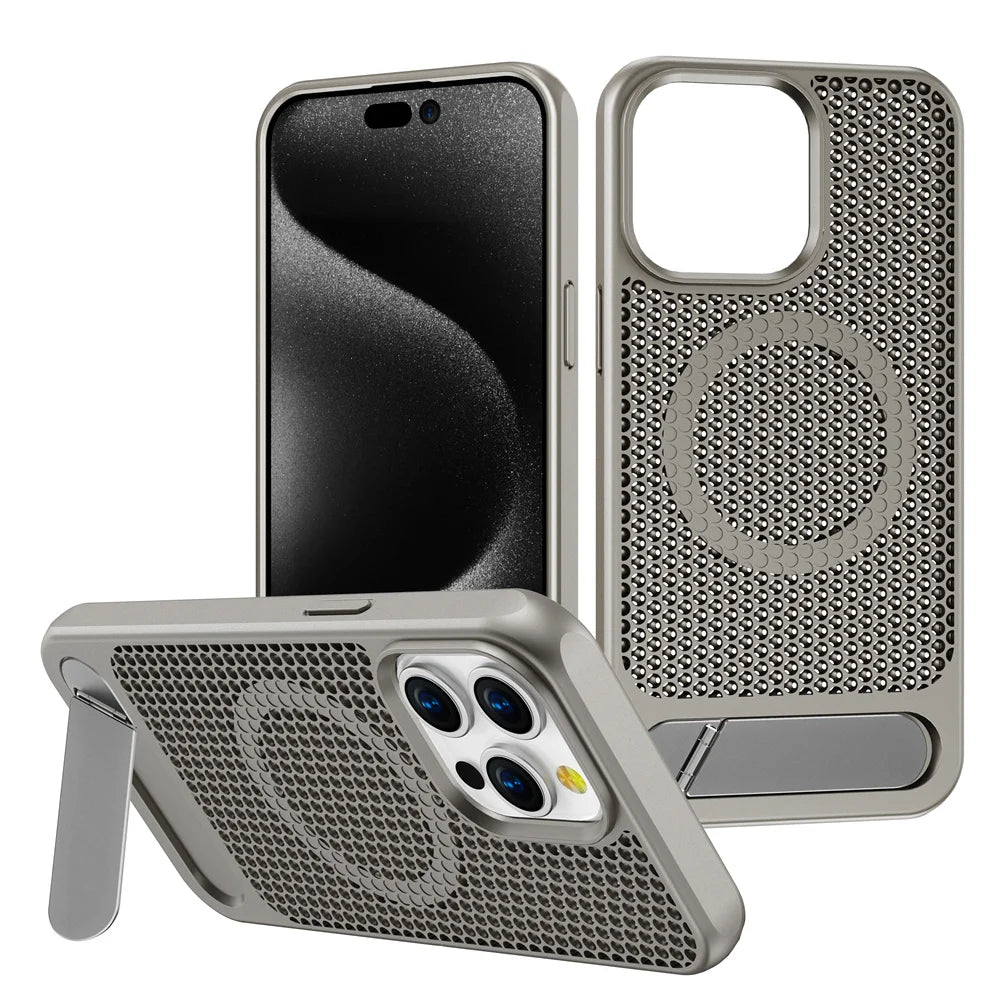 Magnetic Shockproof Cooling Case for iPhone with Stand