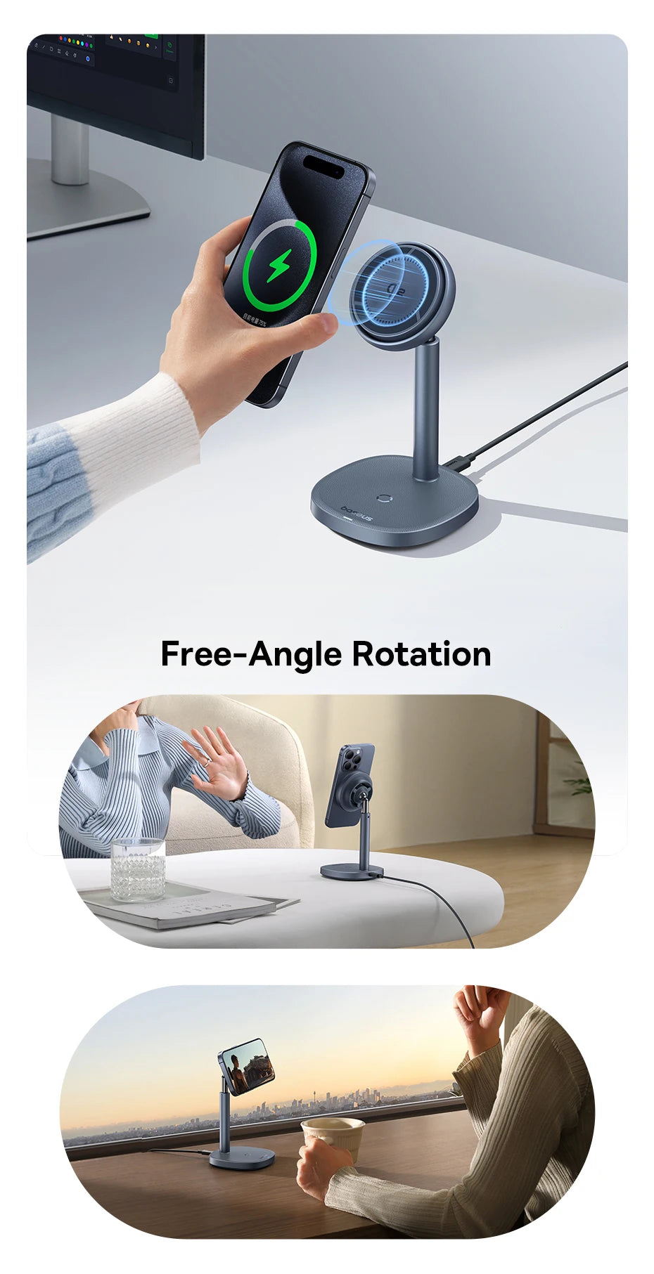 BASEUS Orbit 2 Pro Air-Cooled 2in1 Wireless Charging Stand