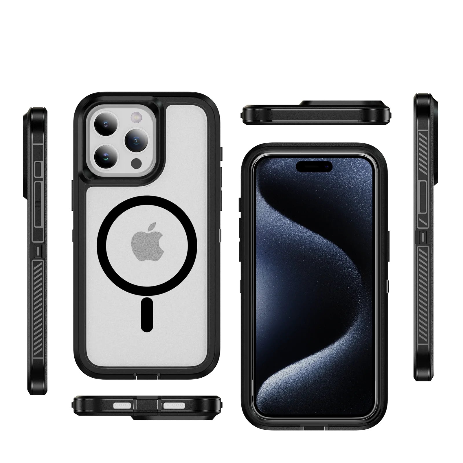MagSafe Shockproof Double Layer Matte Case for iPhone