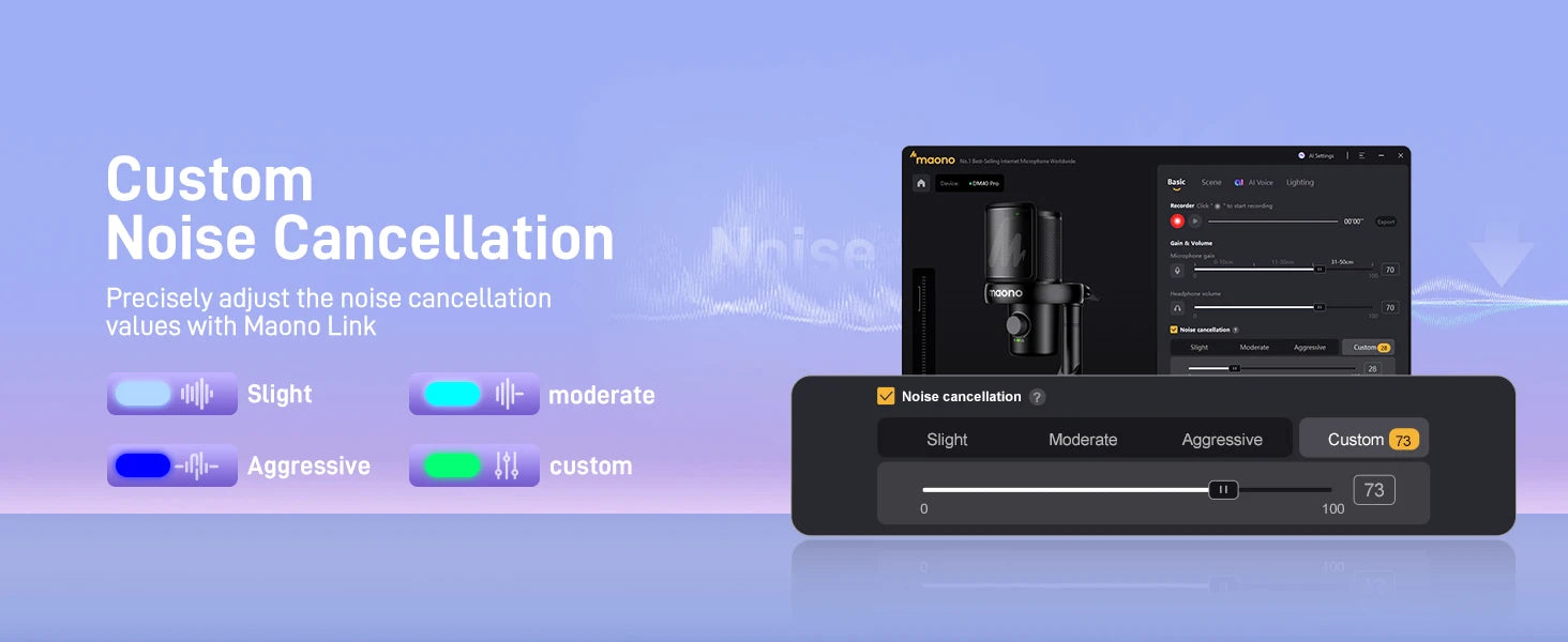 MAONO DM40 USB Streaming Microphone with AI Voice Changer