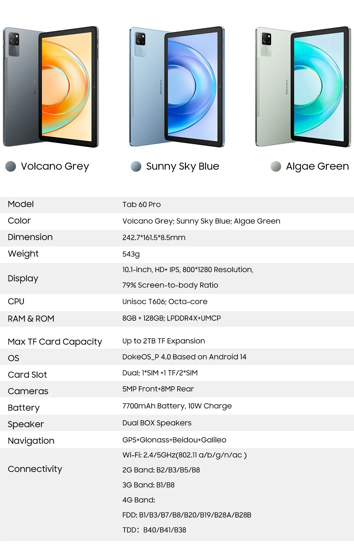 BLACKVIEW Tab 60 Pro 10.1" 4G Android Tablet - 256GB