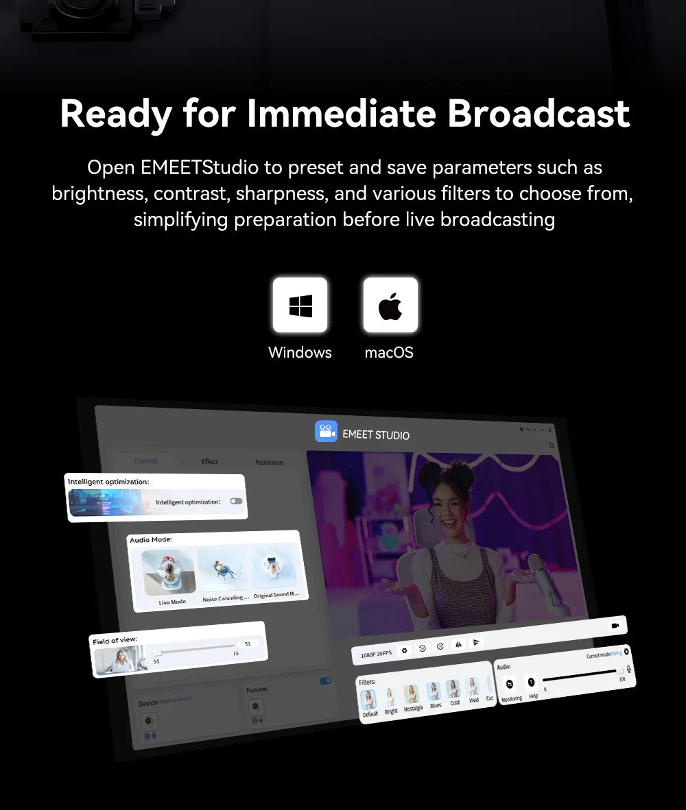 EMEET Piko 4K Dual Lens Streaming Webcam