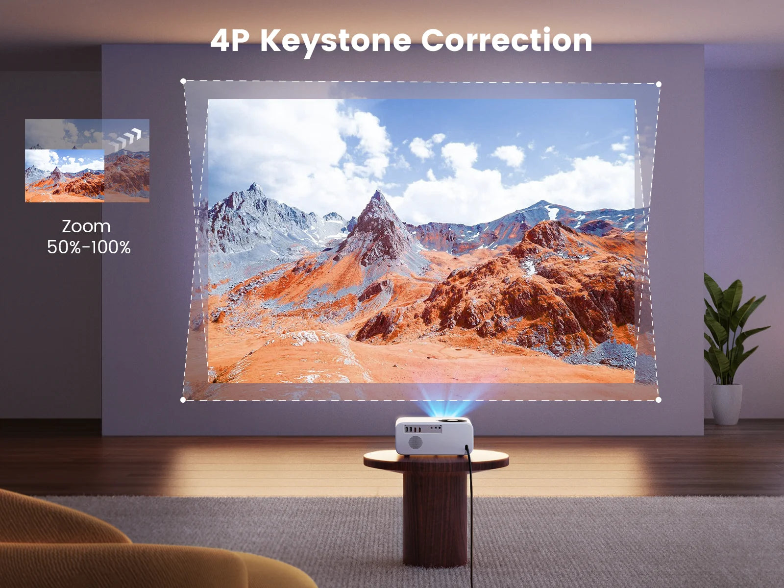 WiMius 28000 Lumens 4k Portable Bluetooth Home Cinema Projector