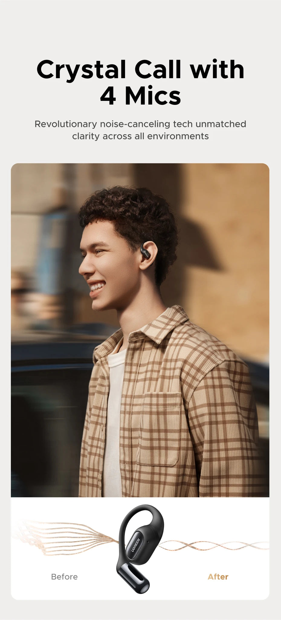 UGREEN FitBuds Bluetooth Wireless Open Ear Headphones