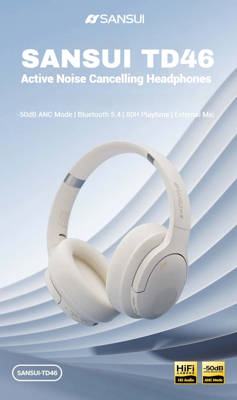 SANSUI TD46 ANC Bluetooth Wireless Headphones
