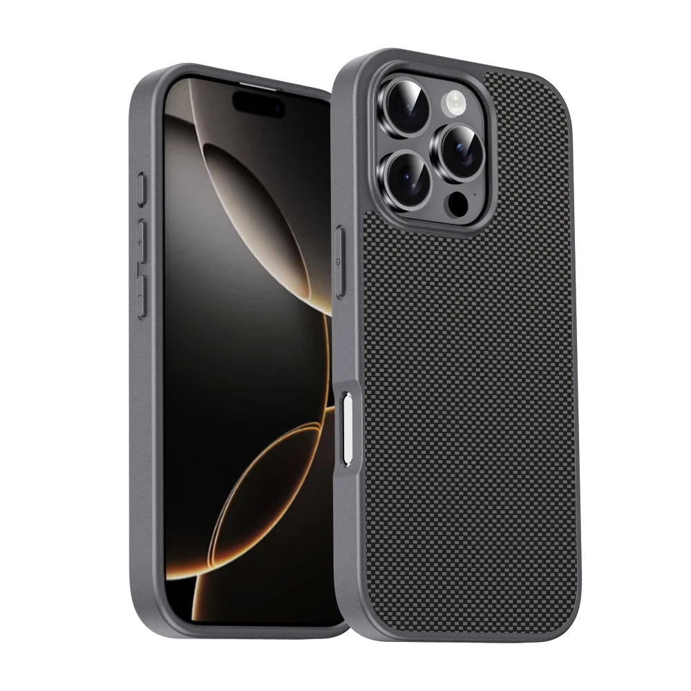 Kevlar Pattern Magsafe Shockproof Matte Case for iPhone