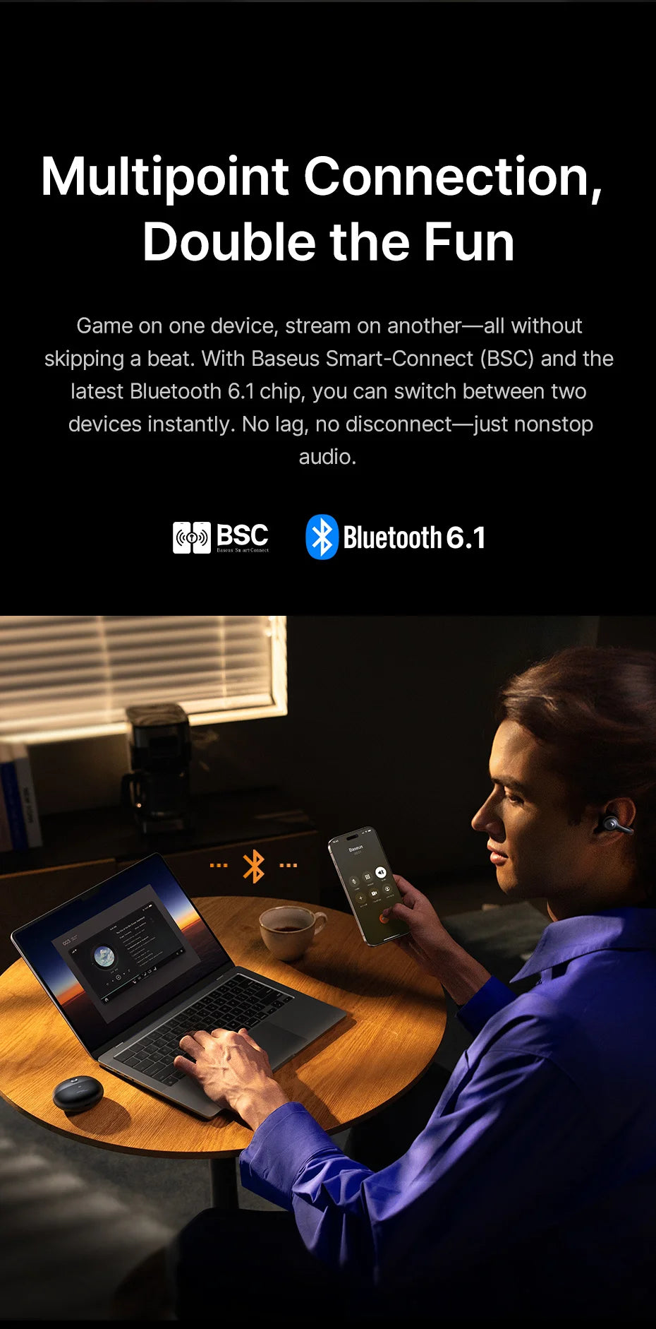 BASEUS Inspire XC1 Bluetooth Wireless Open Ear Headphones