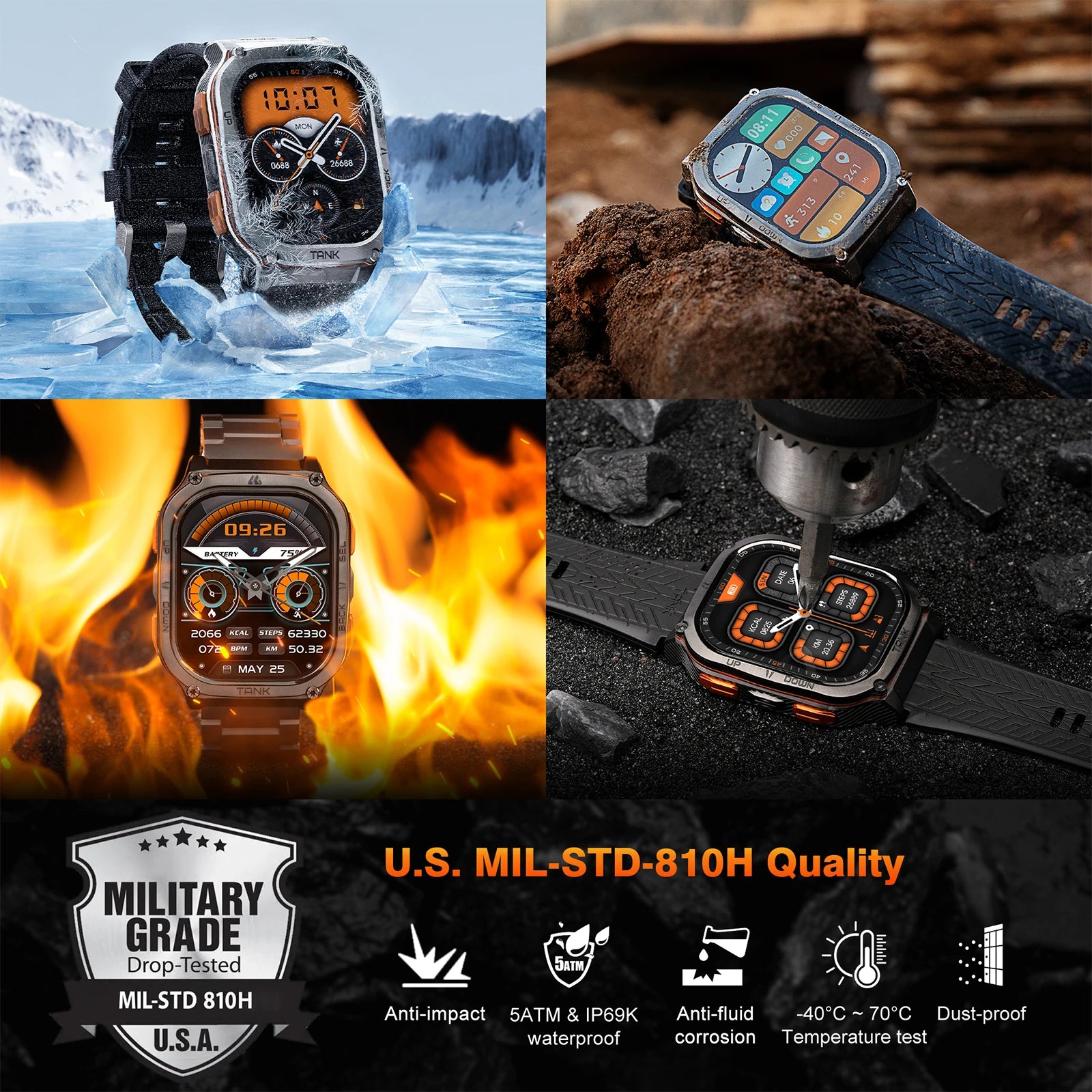 KOSPET Tank M3 Ultra 1.96" AMOLED GPS Smart Watch