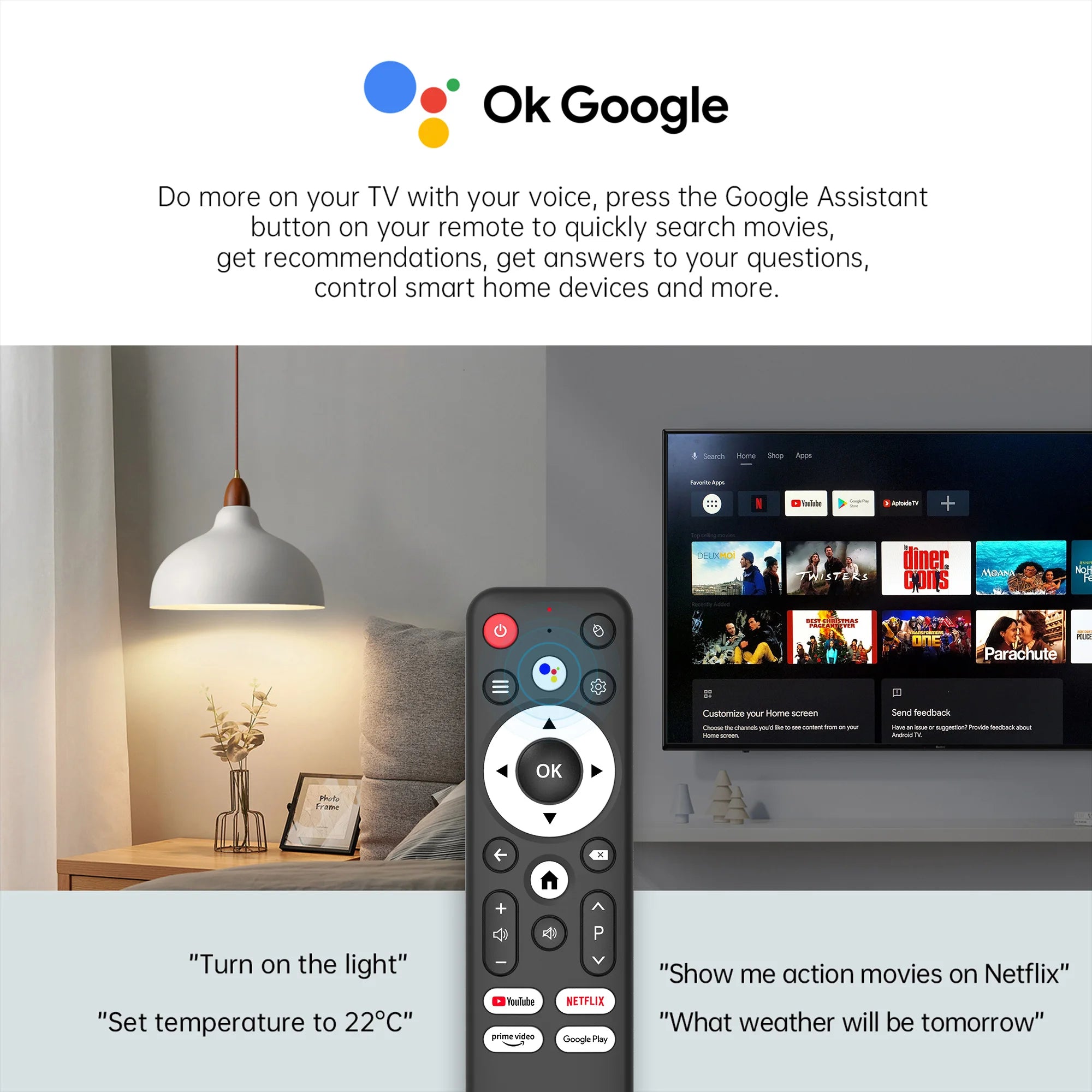 MORTAL T1X 4K Android TV Box with Google Assistant