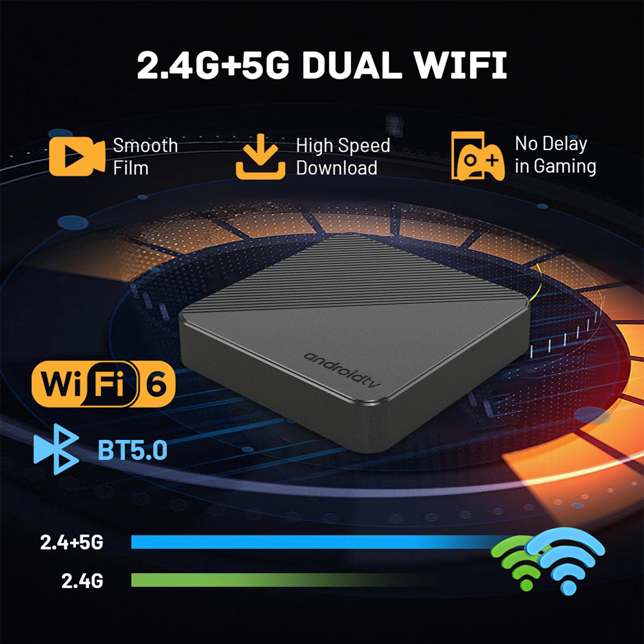MORTAL T1S 4K Android TV Box with Google Assistant