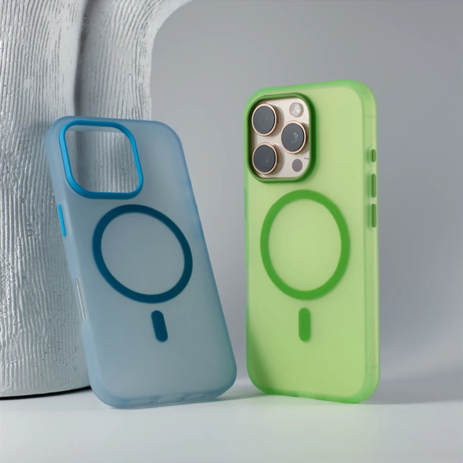 Frosted Translucent Magnetic Matte Case for Apple iPhone