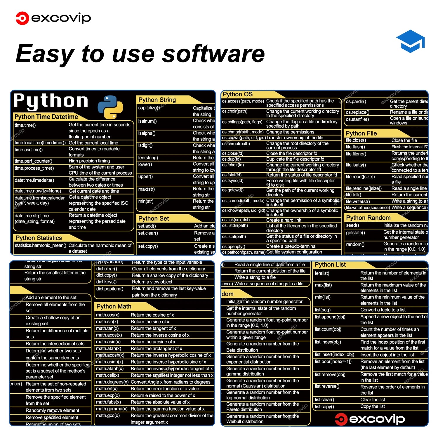 EXCO Non-Slip Python Programming Desk Mat & Gaming Pad