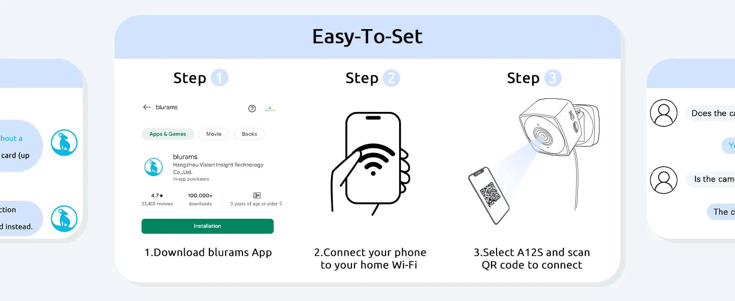 BLURAMS A12S FoleVue Cam 3MP Indoor Smart Home Security Camera