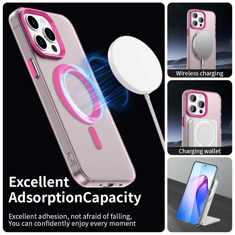 Transparent MagSafe Matte Case for Apple iPhone