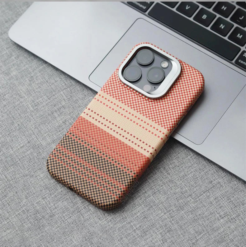 Carbon Fibre Textured MagSafe Case for iPhone with Stand
