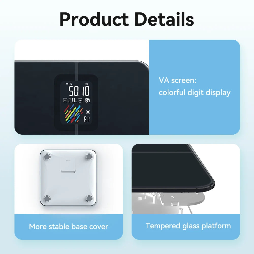 FITDAYS Bluetooth Smart Body Scales - Black