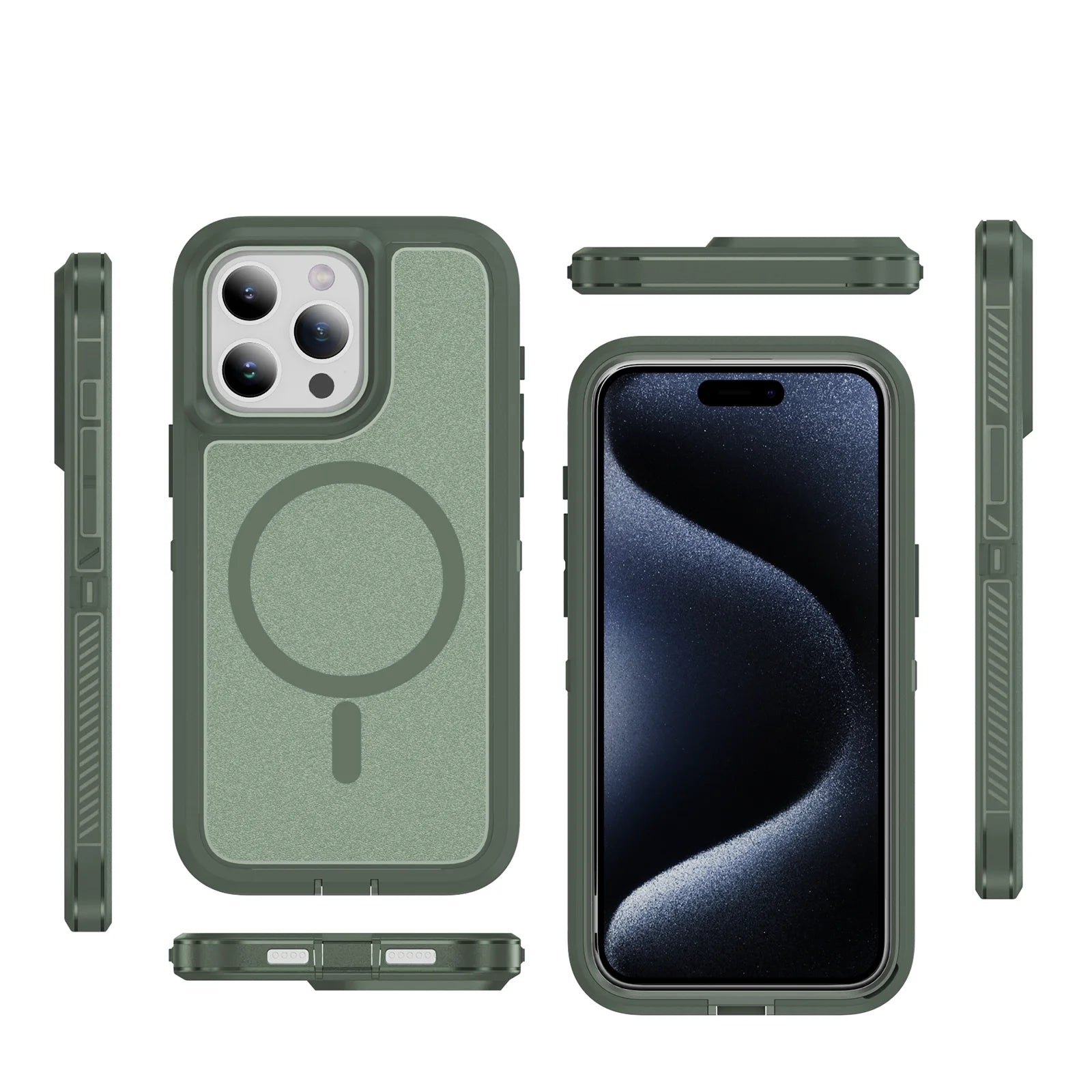 MagSafe Shockproof Double Layer Matte Case for iPhone