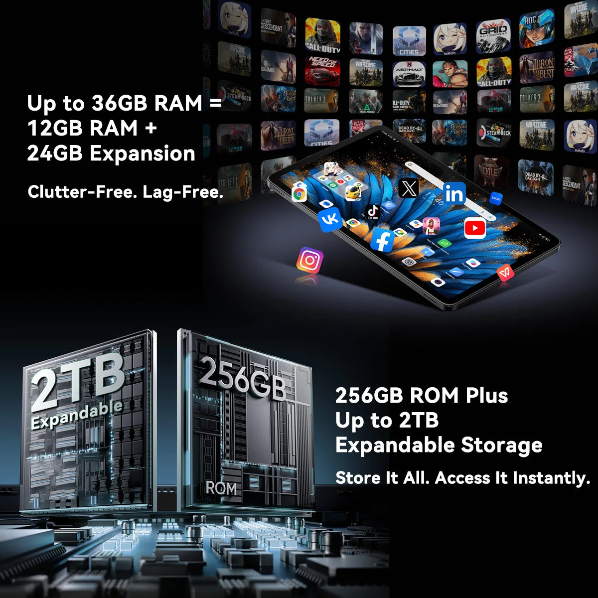 BLACKVIEW Mega 2 12" 4G Android Tablet - 256GB