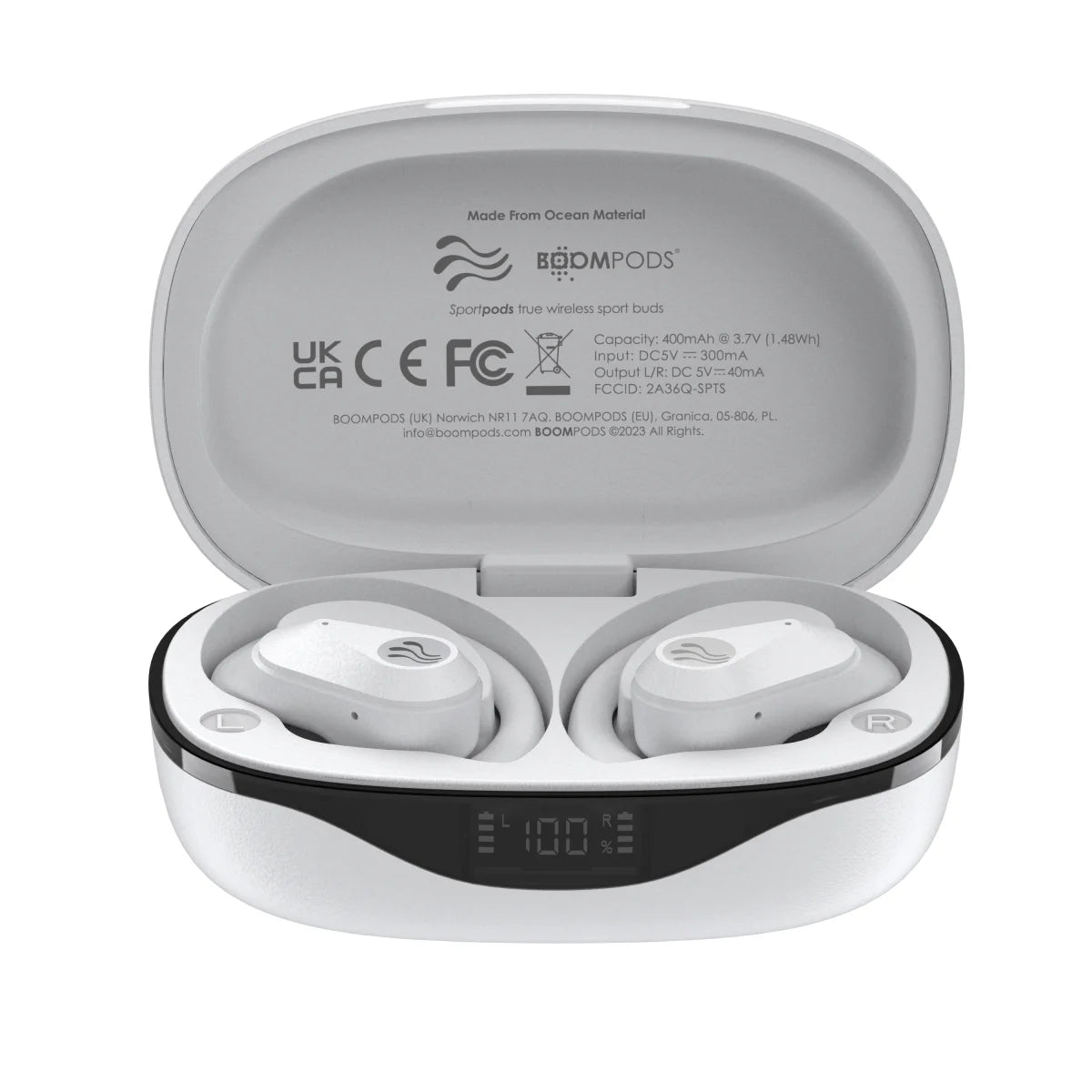 BOOMPODS SportPods Ocean Bluetooth Wireless Earbuds