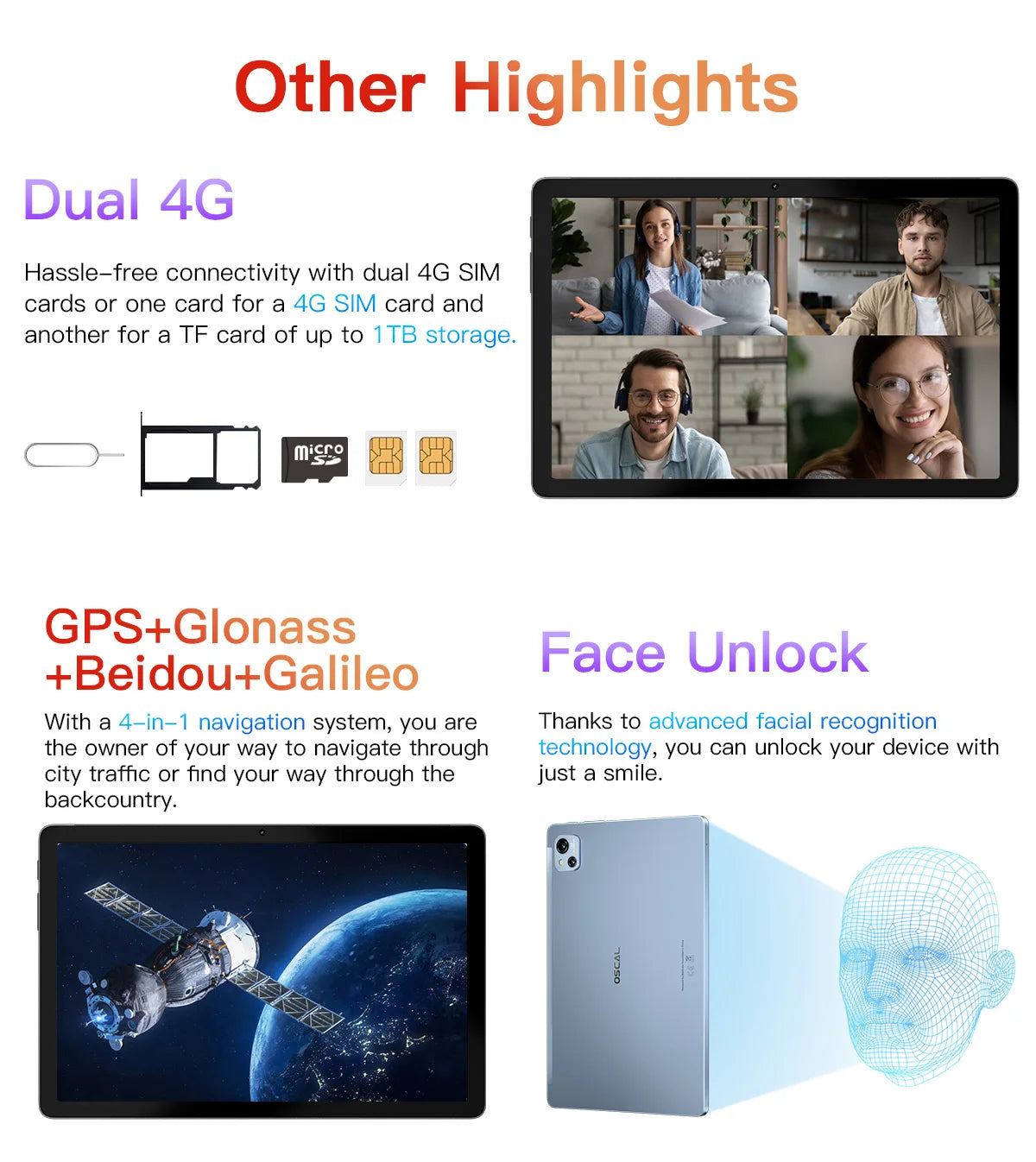 BLACKVIEW Oscal Pad 13 10.1" HD WiFi Android Tablet - 256GB
