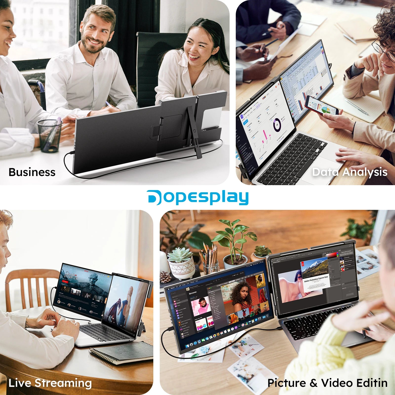 DOPESPLAY Full HD 15.6" IPS Portable Monitor and Laptop Screen Extender