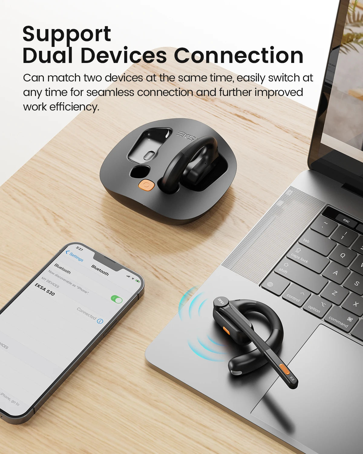 EKSA S30 Open-Ear Bluetooth Wireless Office Headset