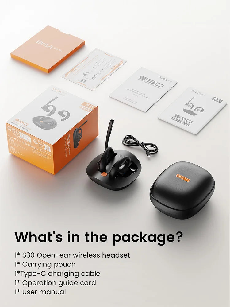 EKSA S30 Open-Ear Bluetooth Wireless Office Headset