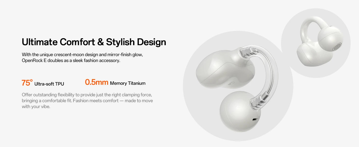 ONEODIO OpenRock E Bluetooth Wireless Open Ear Clip-On Earbuds