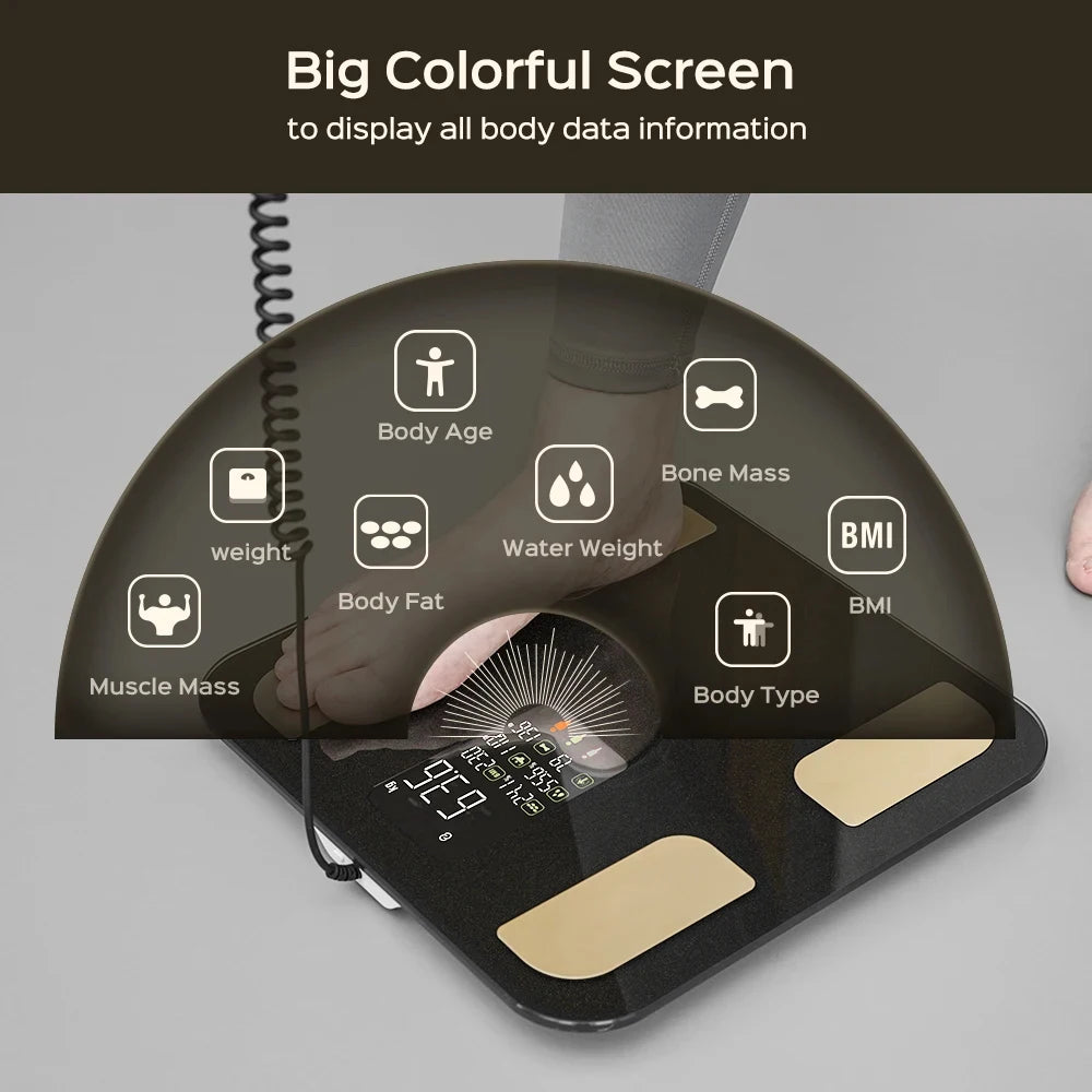 FITDAYS Bluetooth Smart Body Fat Scales - Black