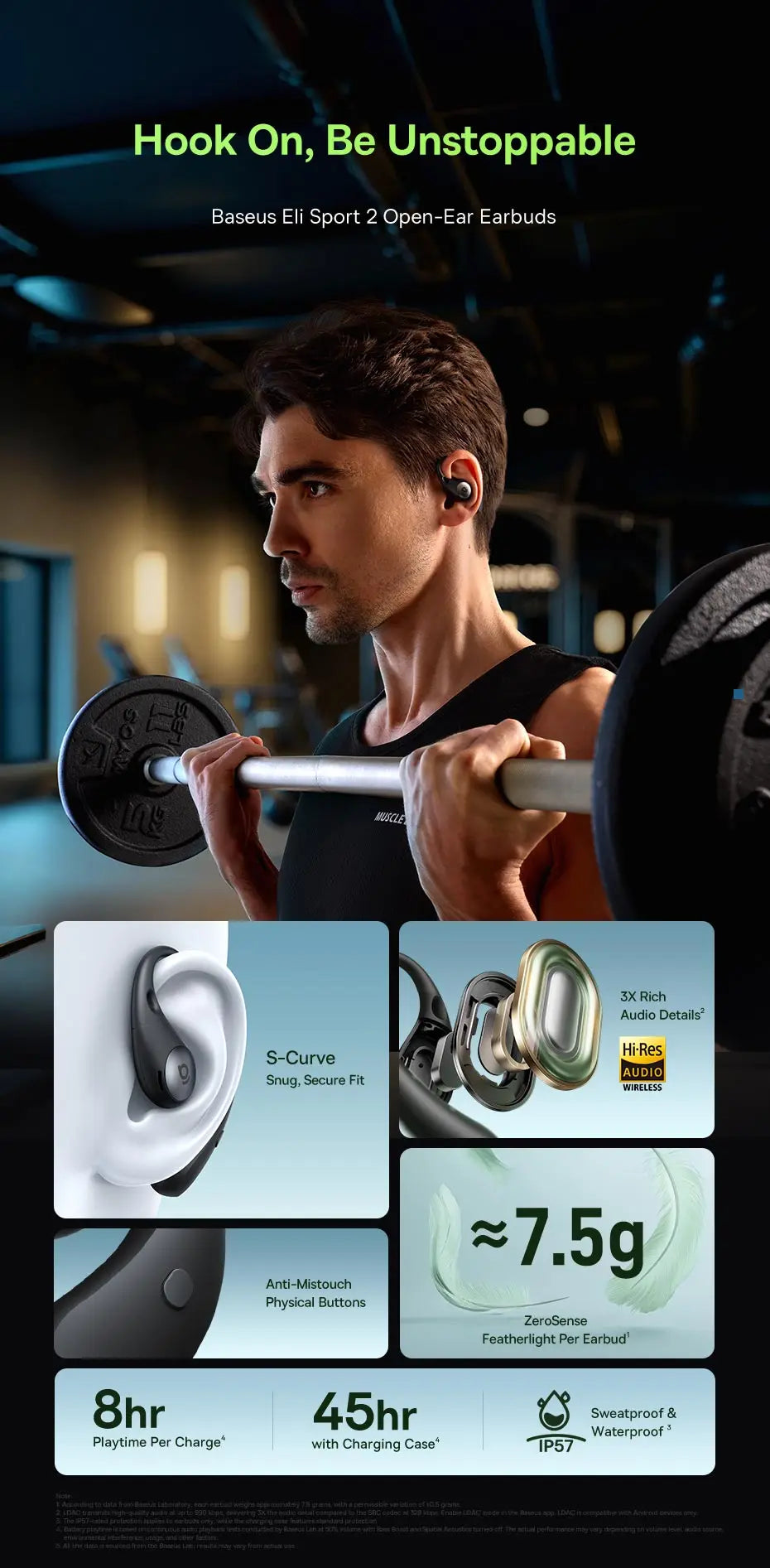 BASEUS Eli Sport 2 Bluetooth Wireless Open-Ear Headphones