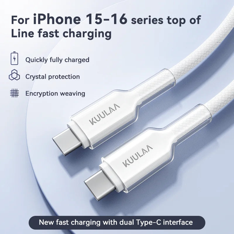 KUULAA 60W Type-C to Type-C Fast Charging and Data Cable