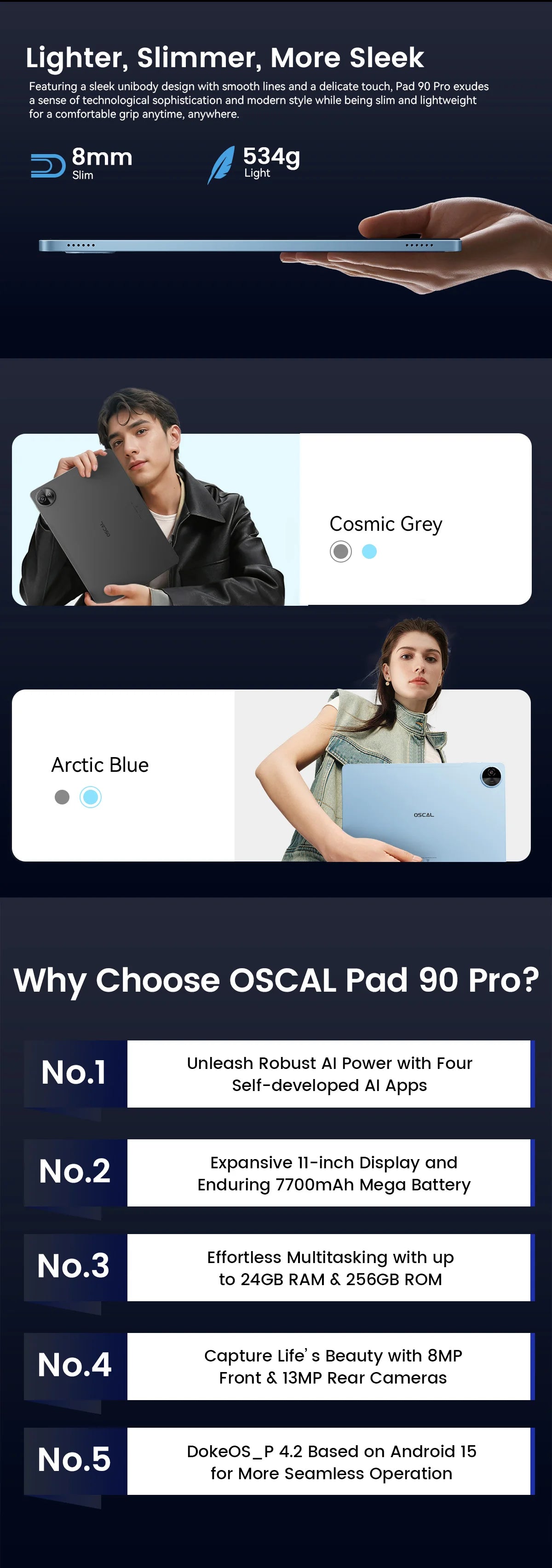 BLACKVIEW Oscal Pad 90 Pro 11" FHD 4G Android Tablet - 256GB