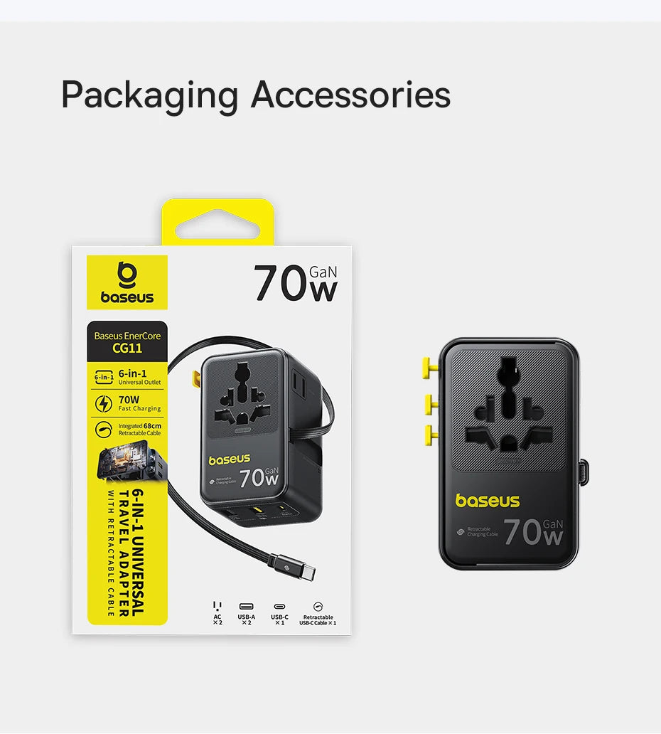 BASEUS EnerCore CG11 GaN5 Universal Travel Adapter