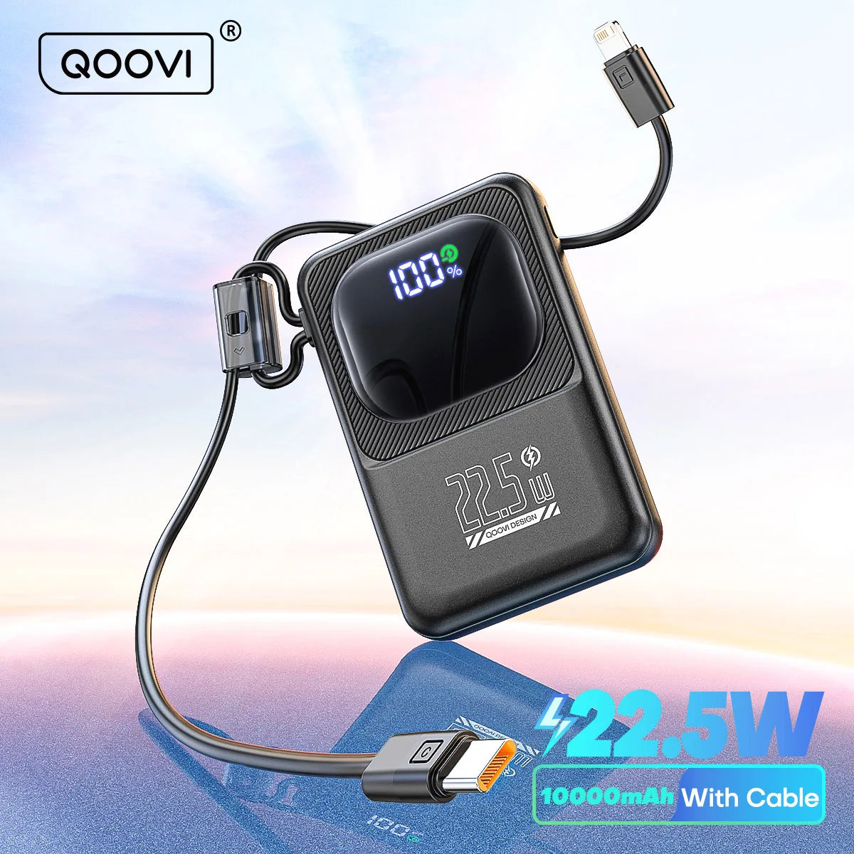 QOOVI Ultra-Thin 10000mah Portable Charger and Power Bank