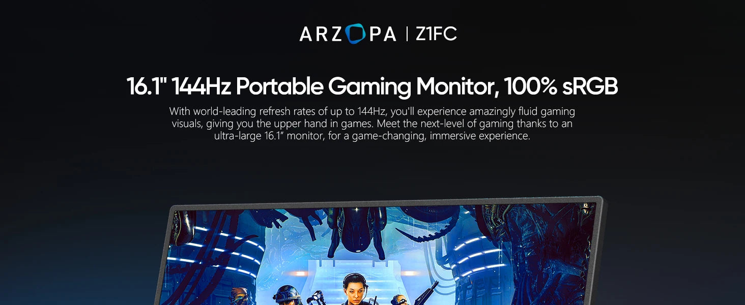 ARZOPA Z1FC Full HD 16.1" Portable Monitor with Integrated Stand