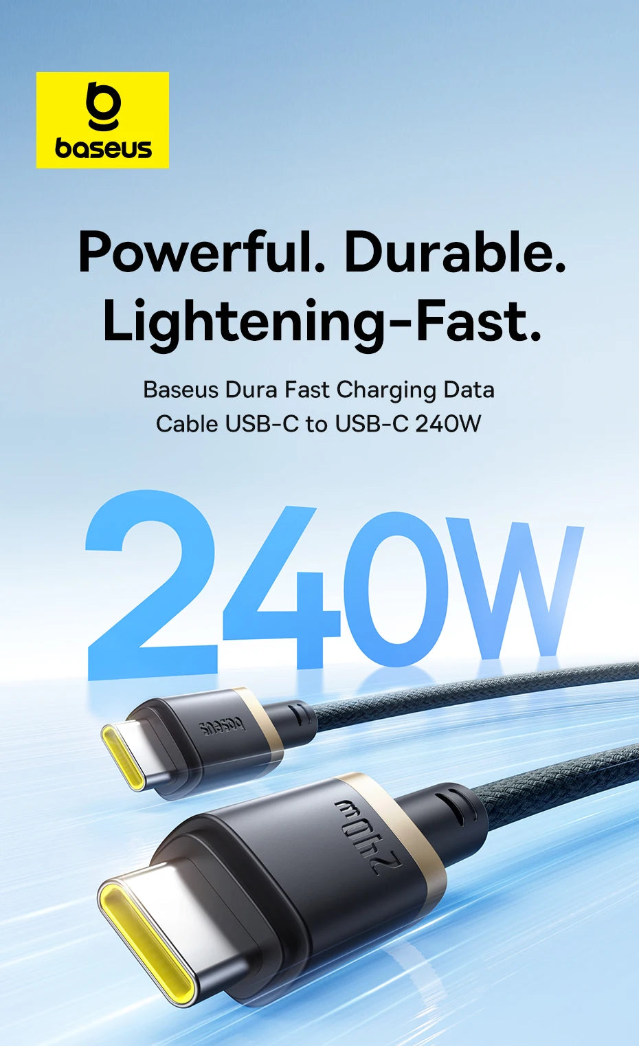 BASEUS Dura 240W Type-C to Type-C Charging and Data Cable