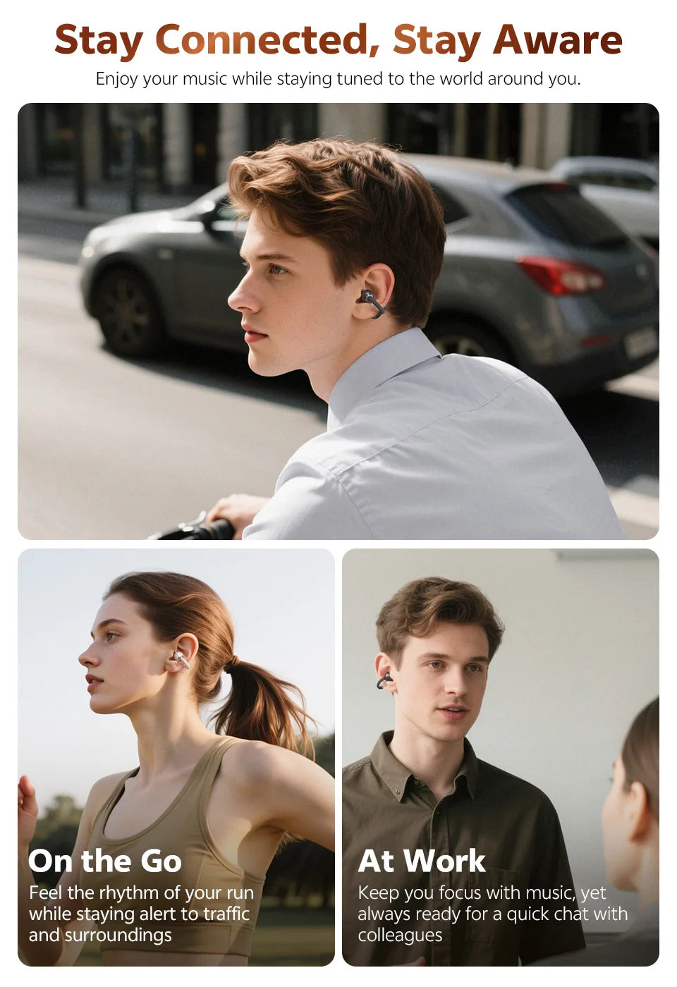 QCY Crossky C50 Clip-on Open Ear Wireless Bluetooth Earbuds
