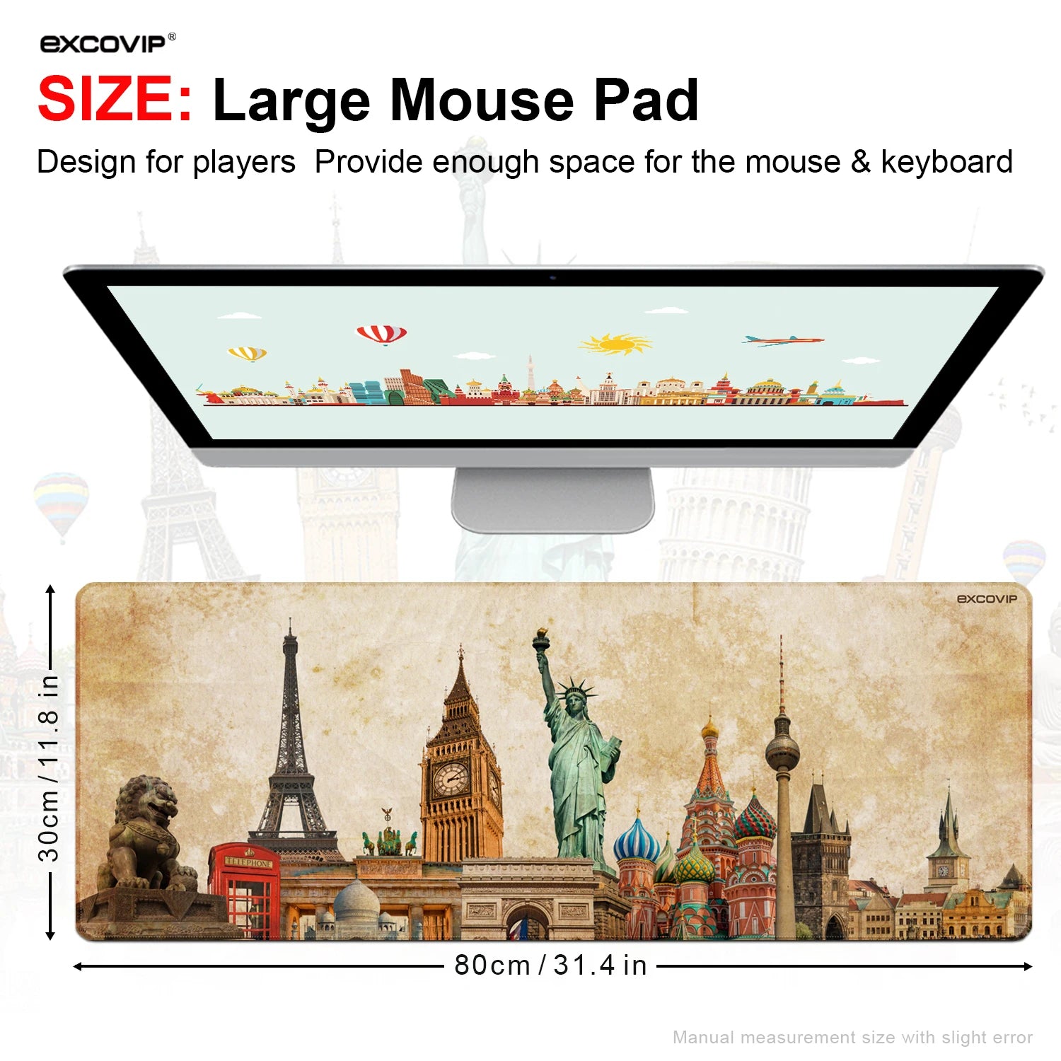 EXCO Non-Slip Landmark Desk Mat & Gaming Pad