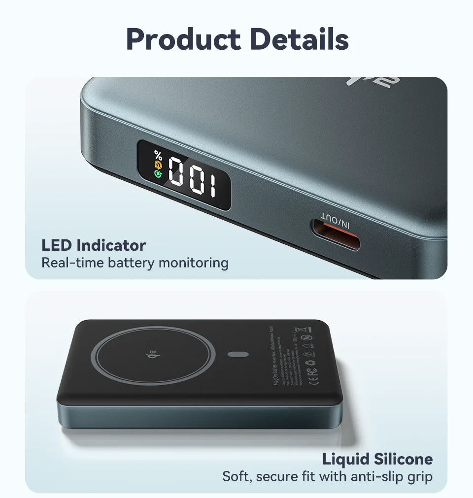 KUULAA Qi2 15W 10000mAh Magnetic Portable Charger and Power Bank
