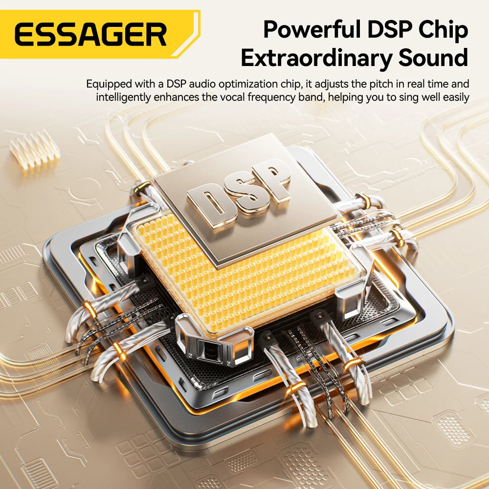 ESSAGER SK1 Karaoke Wired Earphones with Built-in Sound Card