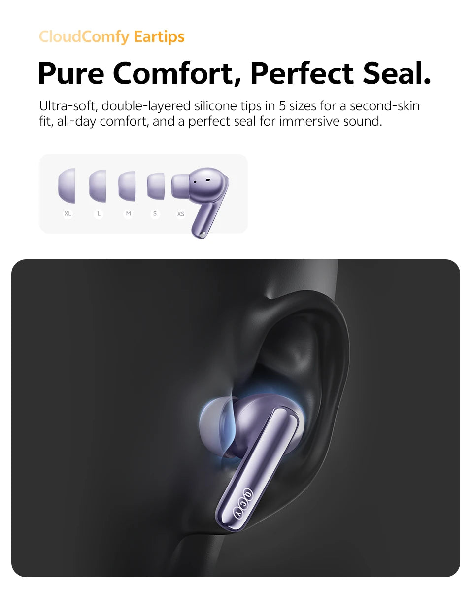 QCY MeloBuds N70 Adaptive Noise Cancelling Bluetooth Wireless Earphones